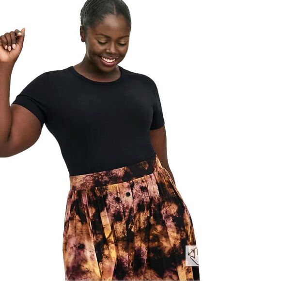 PRICE FIRM! TORRID Plus Size Midi Super Soft Button Front Skirt - Picture 6 of 14